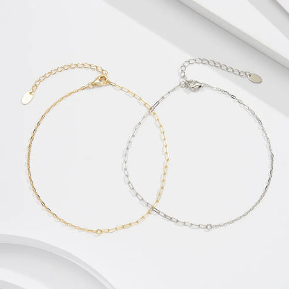 ORSA JEWELS 925 Sterling Silver Mariner Chain Anklets Fashion Women Summer 14K Gold Foot Bracelet Ankle Straps Jewelry SA24