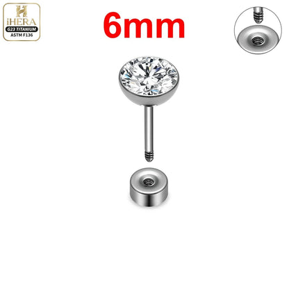 ASTM F136 Titanium Piercing Round Bowl Shaped Screw Labret Earring Set Lip Ring Cartilage Tragus Conch Jewelry Helix Nose Studs