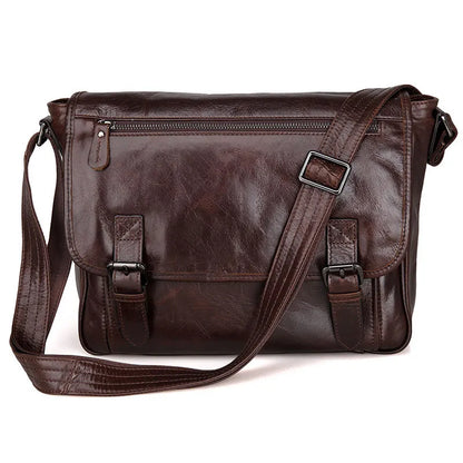 Fashion High Class Oil-Waxed Genuine Leather Shoulder Bag men Leather Messenger Bag Male Crossbody Bag Sling Leisure Bag Satchel