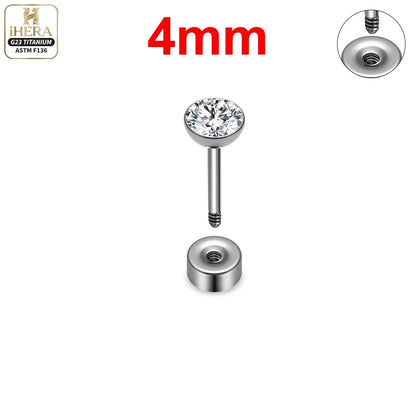 ASTM F136 Titanium Piercing Round Bowl Shaped Screw Labret Earring Set Lip Ring Cartilage Tragus Conch Jewelry Helix Nose Studs