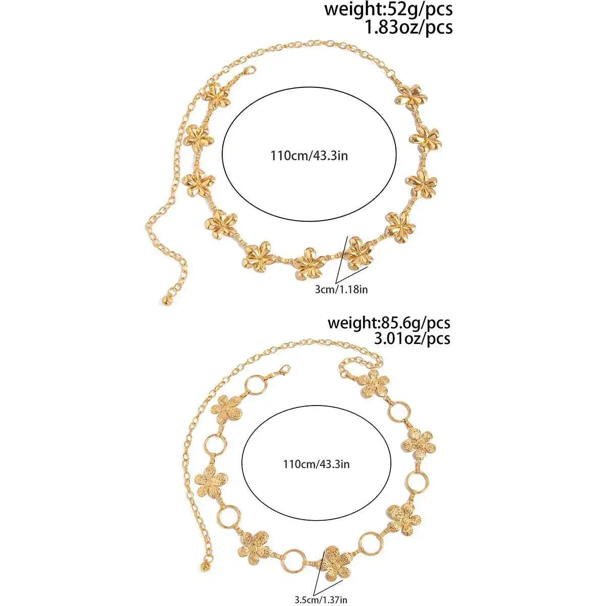 IngeSight.Z Exquisite Metal Large Flower Bikini Belly Waist Chain Women Fashion Summer Sexy Beach Party Belt Dress Body Jewelry