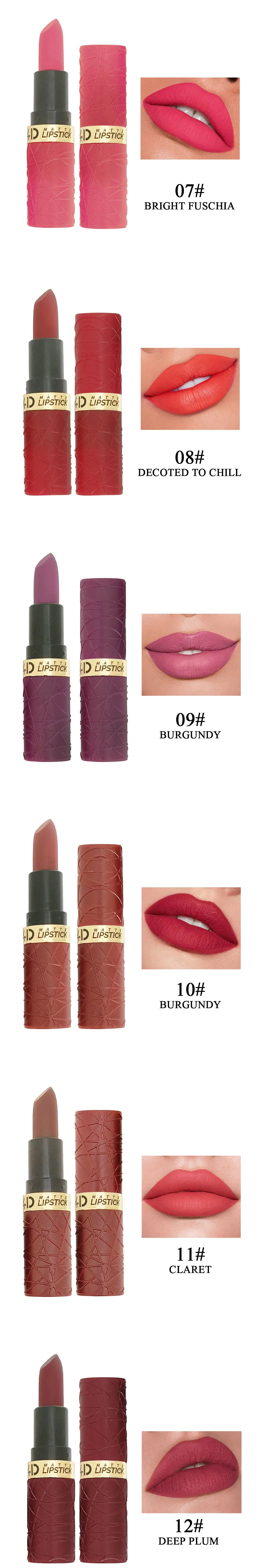 6Pcs Velvet Matte Lipstick Set Long Lasting Waterproof Lip Makeup Non Stick Moisturizing Lip Tint For Women Sexy Beauty