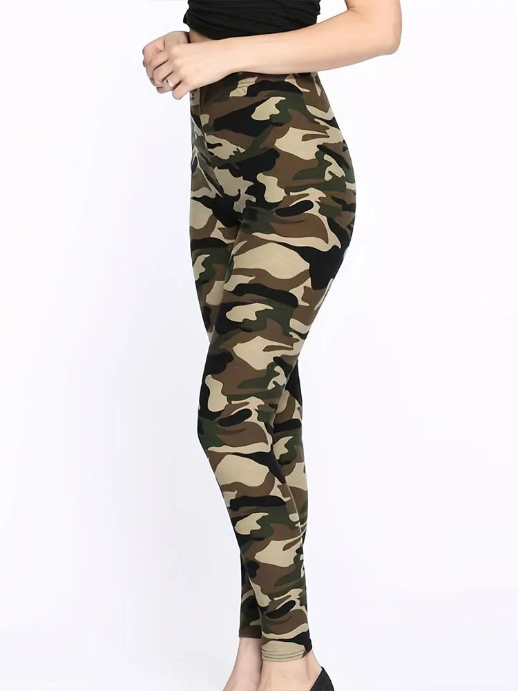 Fashion camouflage appearance leggings women's slim fit pants cropped pants