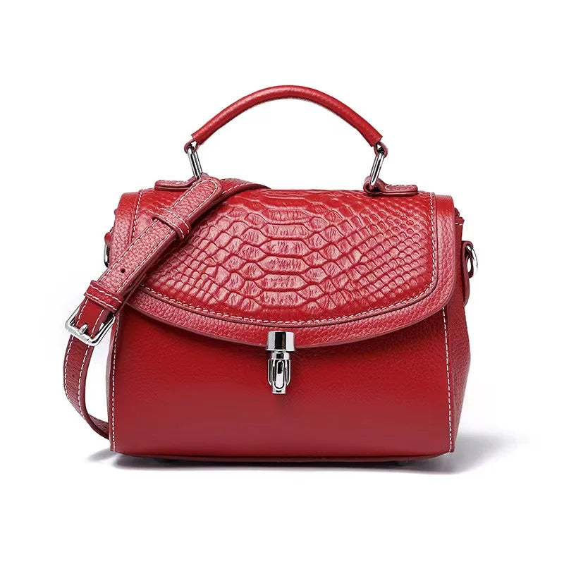 Women's Mini Bag Genuine Leather Lady Handbag Female Crocodile Pattern Crossbody Shoulder Bag Fashion Trend Small Flap Messenger