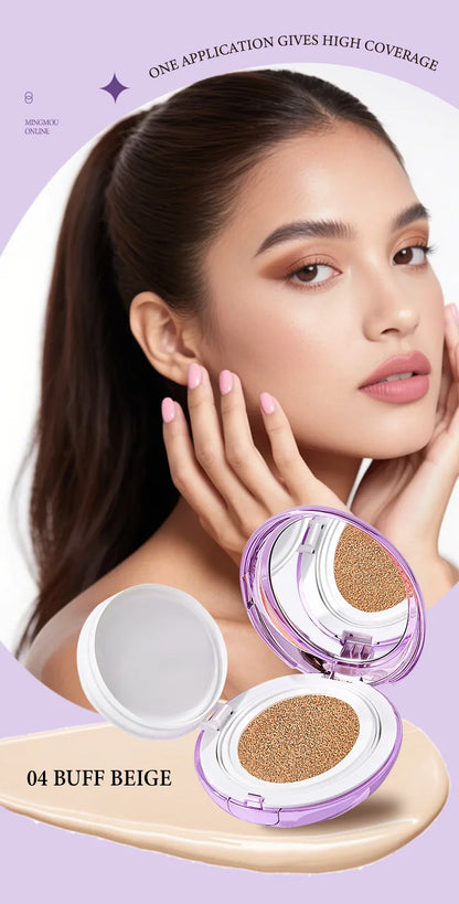 Korean Air Cushion Concealer Foundation, SPF Makeup Base with Soft-Focus Filter, Lightweight Non-Cakey, Long-Lasting Matte Cover