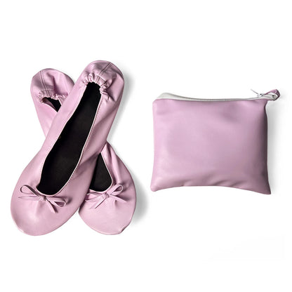 Women's Foldable Portable Ballet Flats For Indoor Use Roll Up Slippers, Conveniently Packaged, With Bag, For Travel Wedding