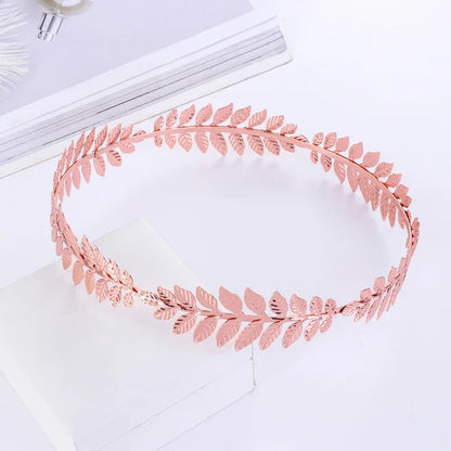 Golden Greek Goddess Crown Laurel Wreath Gold Leaf Headband for Men Circlet Toga Costume Accessories Wedding Party Supplies