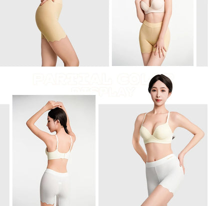 2pcs Seamless Safety Shorts Womens Ice Silk Summer Anti Rub Underwear Boxers Under Skirt Panty Big Size Short Leggings 40-100kg