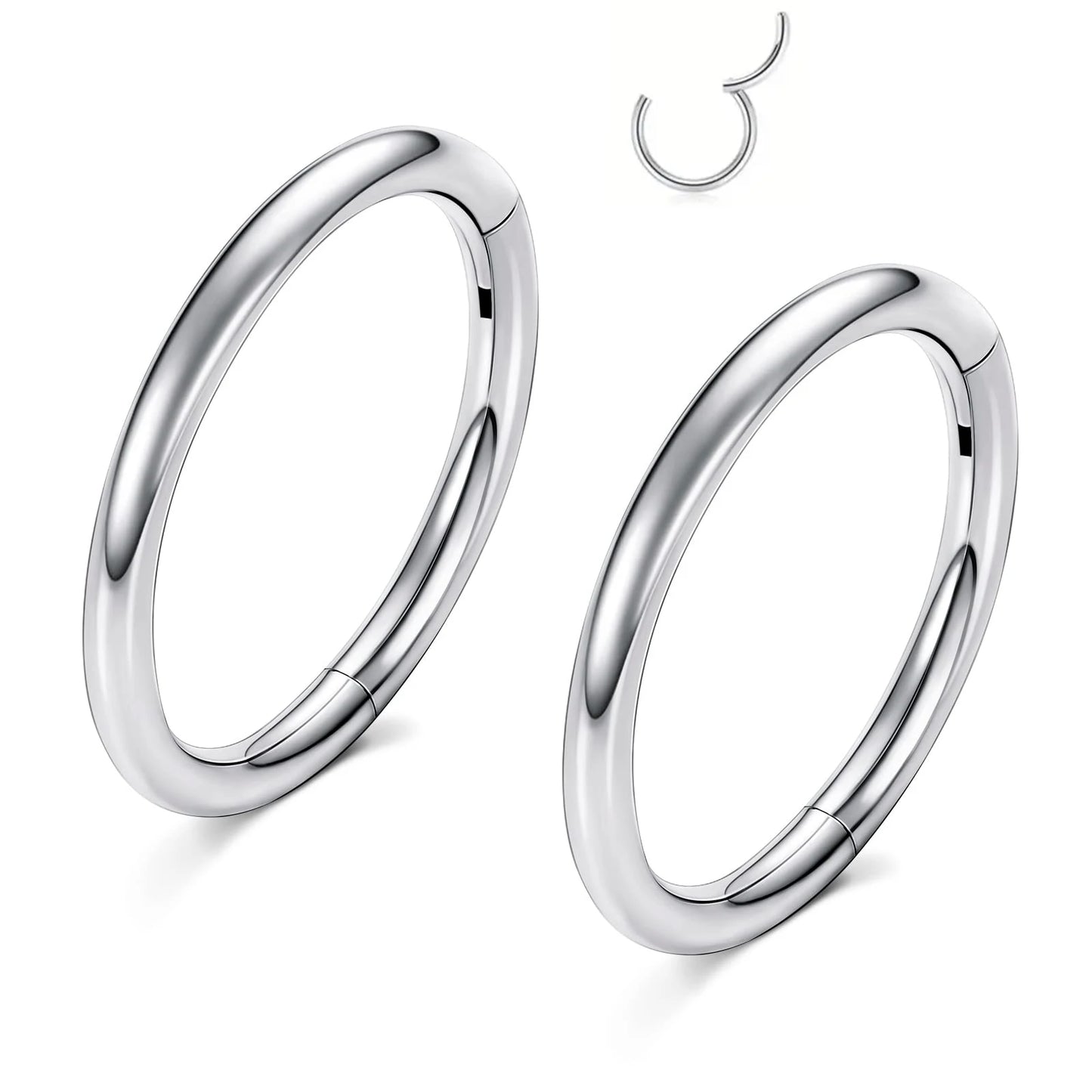 Hinged Nose Ring Hoop Septum Hoop  Ring Tragus Rook Ring Piercing Jewelry Lip Labret Ring Clicker Cartilage Earrings Women Gift
