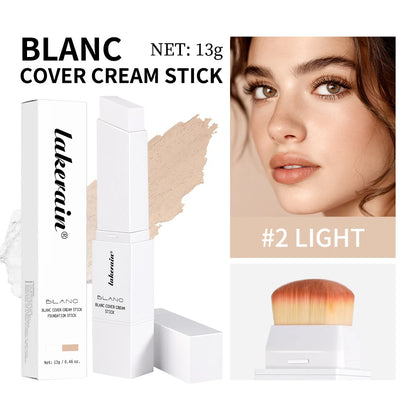 Color-changing Foundation Stick Blanc Foundation Korean Makeup Base High Coverage Concealer Natural Nude 2 IN 1 Foundation Stick