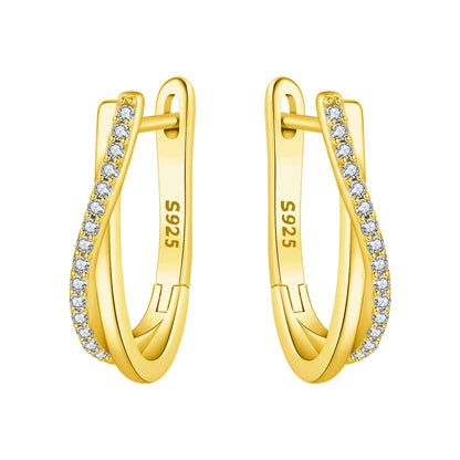 925 Sterling Silver Exquisite Multi-layer Ear Ring Jewelry Versatile Hoop Earrings For Women Jewelry Fine Birthday Party Gift