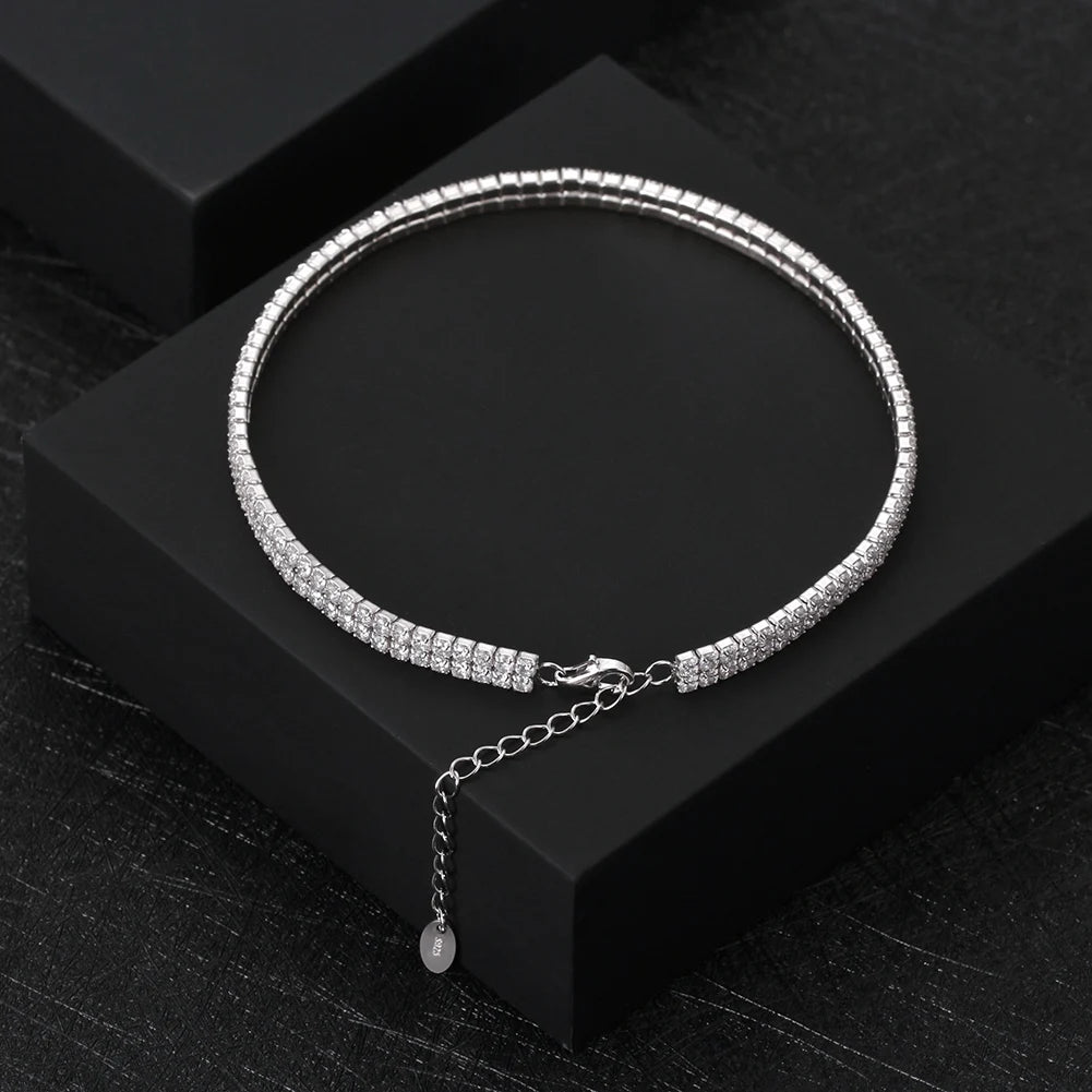 Rinntin Italian Sparkle Mirror Link Chain Anklet Women's 925 Silver Summer Foot Chain Bracelet Fashion Ankle Straps Jewelry SA29