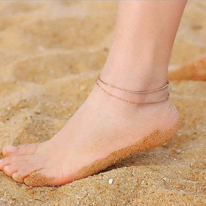 Rinntin Italian Sparkle Mirror Link Chain Anklet Women's 925 Silver Summer Foot Chain Bracelet Fashion Ankle Straps Jewelry SA29
