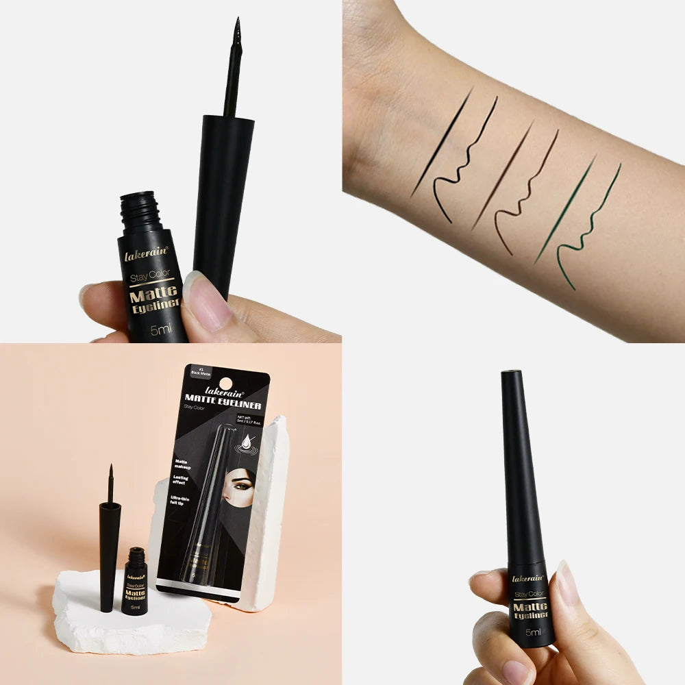 Matte Liquid Eyeliner Matte Eyeliner Waterproof and Sweat-Proof Non-Smudge Liquid Eyeliner Smooth Liquid Eyeliner
