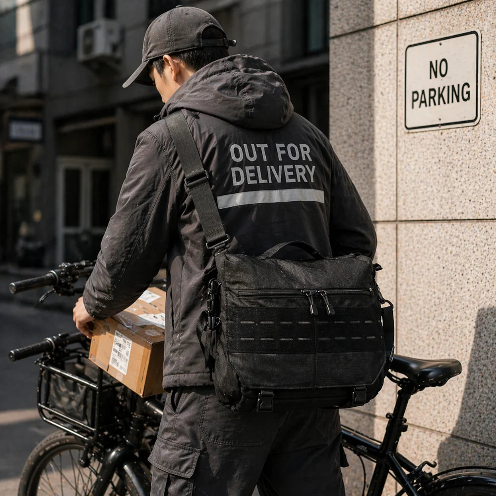 Men Postman Messenger Bag Large Capacity Laptop Crossbody Bag Casual Shoulder Commuter Work Satchel