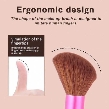 17pcs Professional Soft Long Aluminum Makeup Brush Set, Including Foundation Brush, Eyeshadow Brush, Eyebrow Brush, Blending