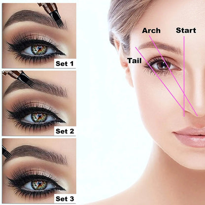5pcs Four-Pronged Eyebrow Pencil Waterproof Sweatproof Long-lasting Non-smudging Makeup Kit for Perfect Brows