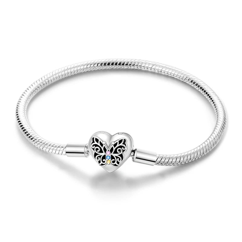 925 Sterling Silver Travel Plane Snake Basic Chain Cat and Moon Bracelet fit Original Charm Beads DIY Women Design Jewelry Party