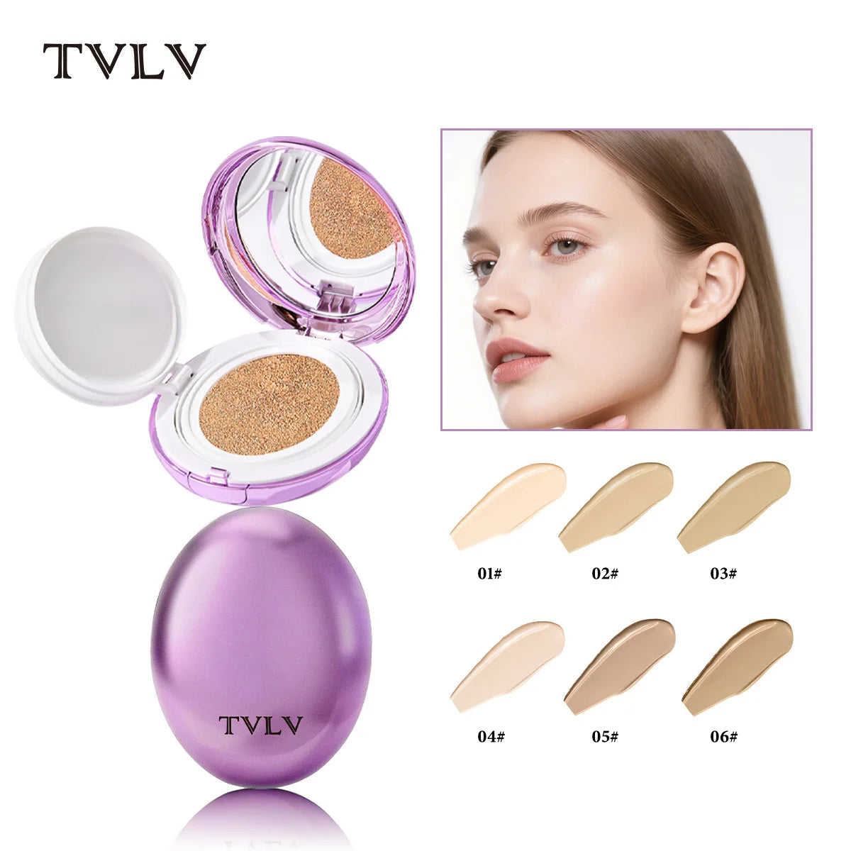 Korean Air Cushion Concealer Foundation, SPF Makeup Base with Soft-Focus Filter, Lightweight Non-Cakey, Long-Lasting Matte Cover