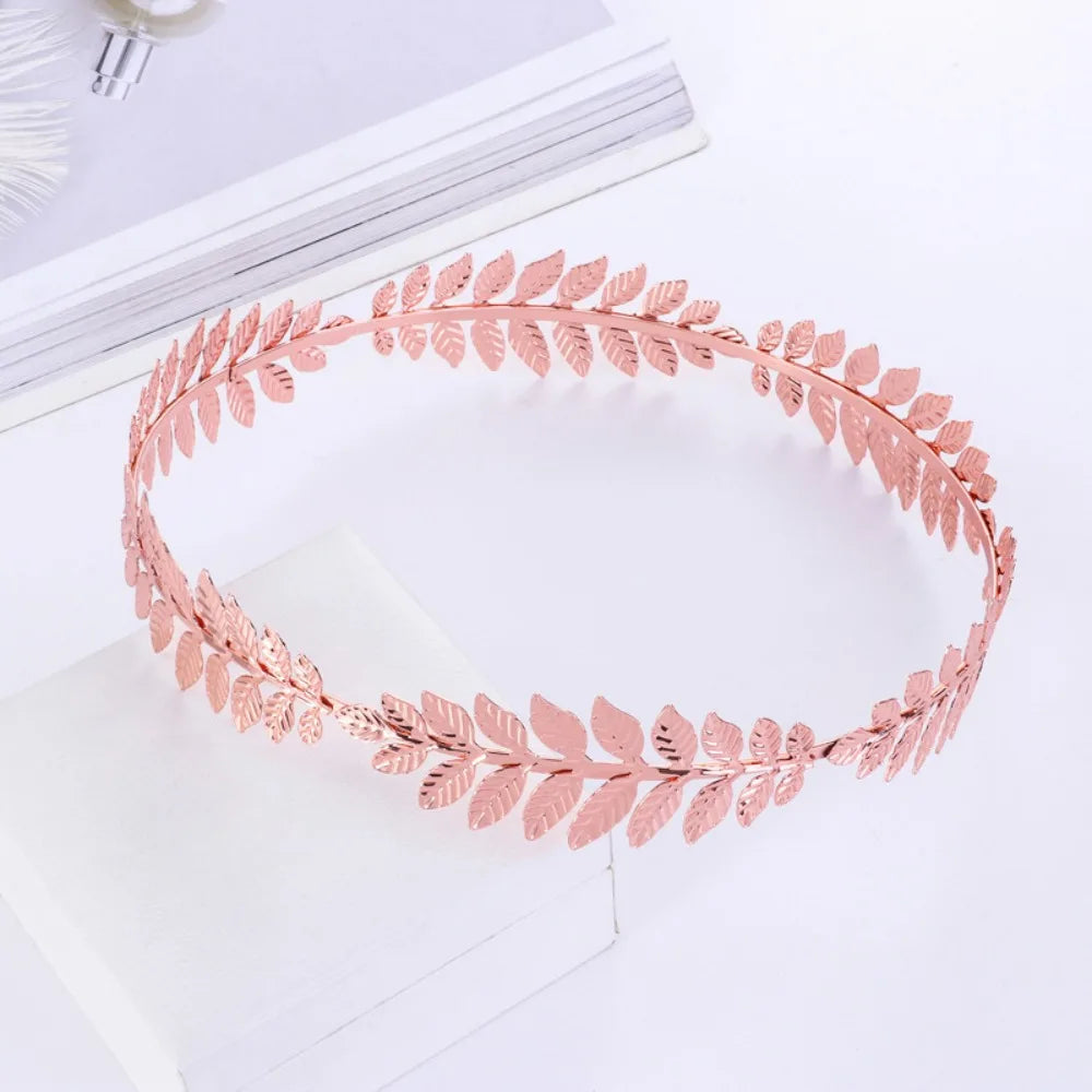 Golden Greek Goddess Crown Laurel Wreath Gold Leaf Headband for Men Circlet Toga Costume Accessories Wedding Party Supplies