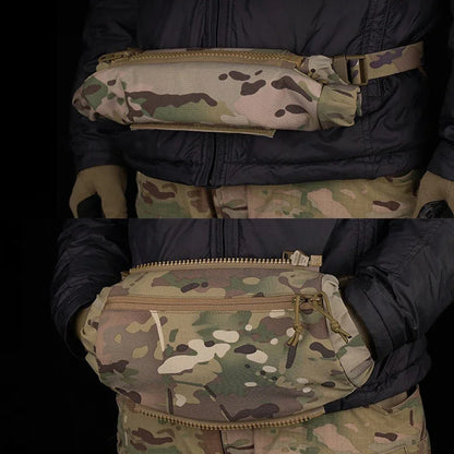 Outdoor DropPouch Muff Hand Warmer Pouch, Stowable Fanny Pack for Winter Airsoft Hunting Gear Camping Hiking Football Fishing