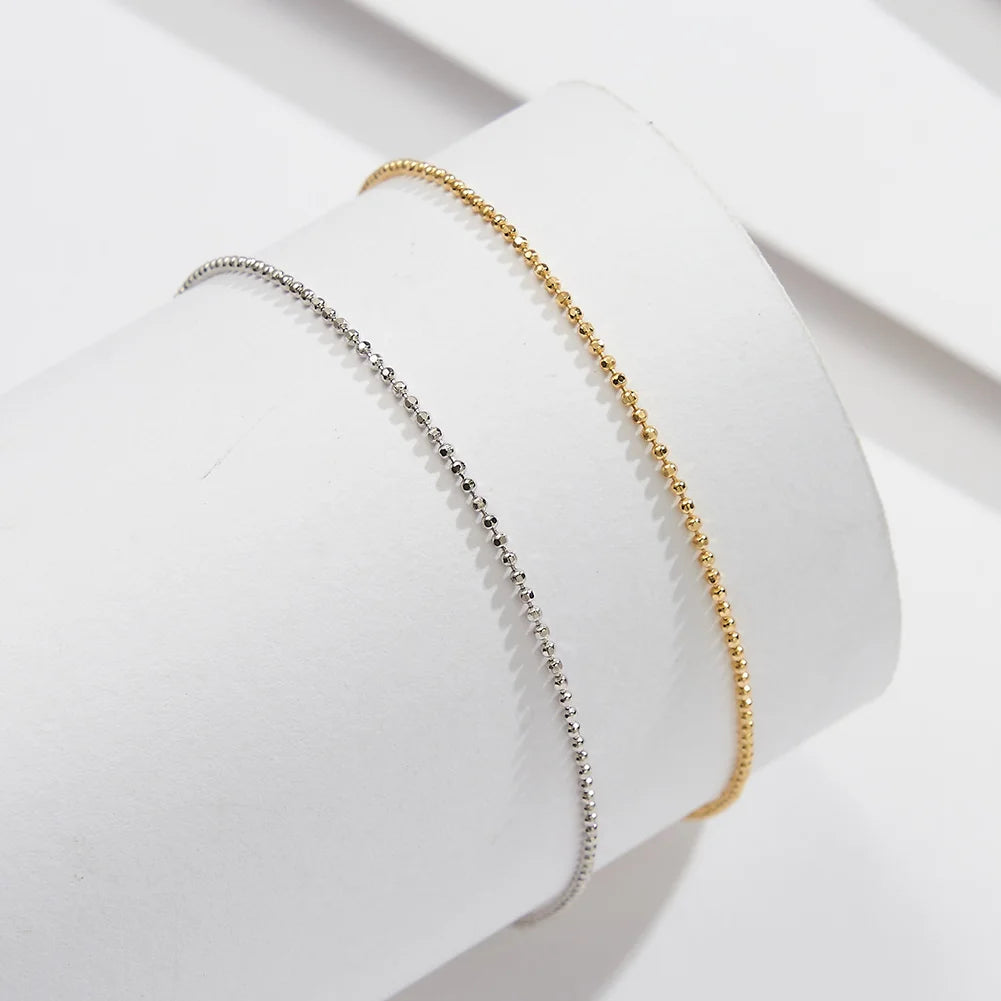 ORSA JEWELS 925 Sterling Silver Mariner Chain Anklets Fashion Women Summer 14K Gold Foot Bracelet Ankle Straps Jewelry SA24