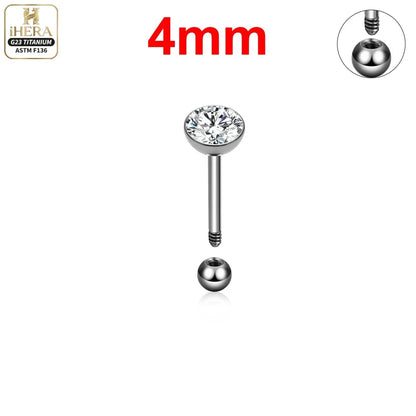 ASTM F136 Titanium Piercing Round Bowl Shaped Screw Labret Earring Set Lip Ring Cartilage Tragus Conch Jewelry Helix Nose Studs