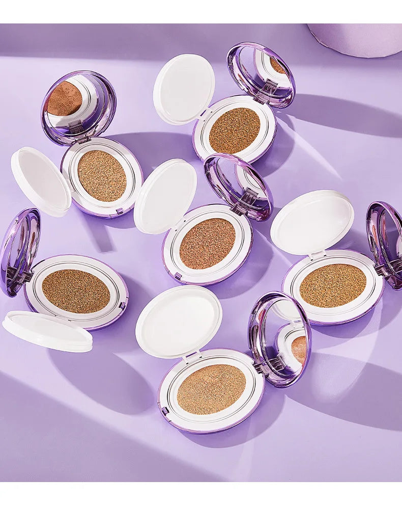 Korean Air Cushion Concealer Foundation, SPF Makeup Base with Soft-Focus Filter, Lightweight Non-Cakey, Long-Lasting Matte Cover