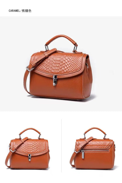 Women's Mini Bag Genuine Leather Lady Handbag Female Crocodile Pattern Crossbody Shoulder Bag Fashion Trend Small Flap Messenger