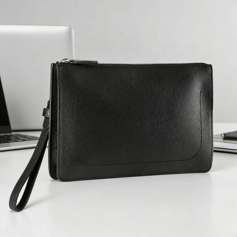 Mens Clutches Luxury High Quality Leather Envelope Clutch Bag Business Simple Large Capacity Card Holder Daily Office Casual