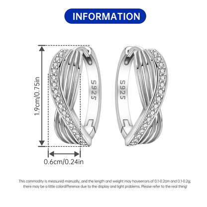 925 Sterling Silver Exquisite Multi-layer Ear Ring Jewelry Versatile Hoop Earrings For Women Jewelry Fine Birthday Party Gift