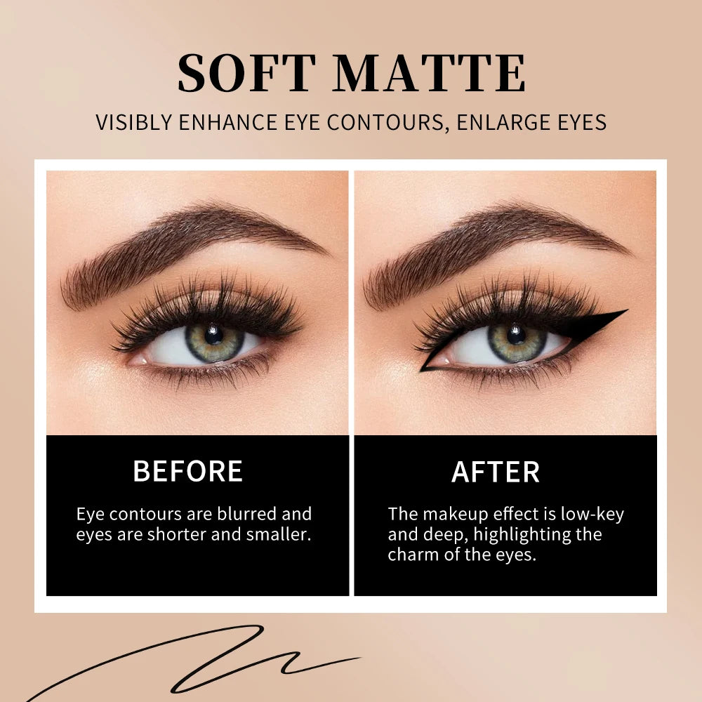 Matte Liquid Eyeliner Matte Eyeliner Waterproof and Sweat-Proof Non-Smudge Liquid Eyeliner Smooth Liquid Eyeliner