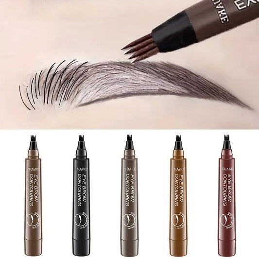 5pcs Four-Pronged Eyebrow Pencil Waterproof Sweatproof Long-lasting Non-smudging Makeup Kit for Perfect Brows