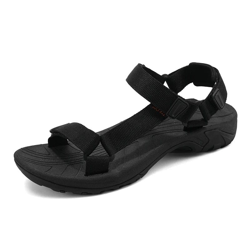 High Quality Summer Open Shoes Men Outdoor Adjustable Sandals Beach Gladiator Rome Breathable Green Pure Black Big Size 47 48