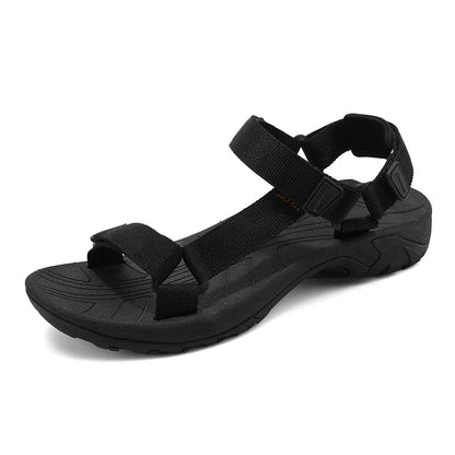High Quality Summer Open Shoes Men Outdoor Adjustable Sandals Beach Gladiator Rome Breathable Green Pure Black Big Size 47 48