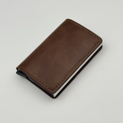 Men and women  Minimalist RFID Blocking Wallet-Automatic Pop-up Metal Credit Card Holder,Zipper Coin Purse Business Card Wallet