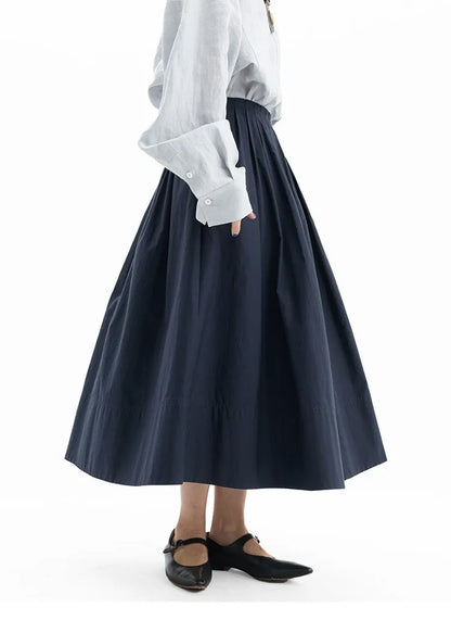 Hepburn-Style Mini Skirt~Pleated Skirt for Petite Figures, Gray-Purple 100% Cotton Umbrella Skirt, Gray A-Line Skirt, New Style for Women