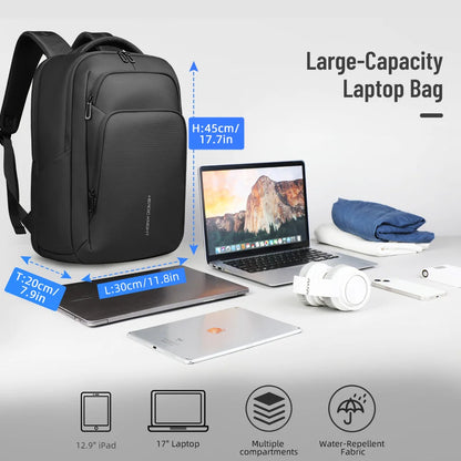 HK Multifunctional Business Backpack Men Large Capacity Travel Backpack Waterproof 17.3" Laptop Bag With USB Office Work Daypack