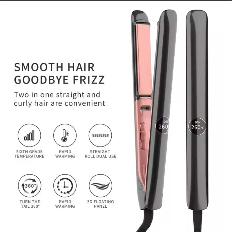 Professional Flat Iron Negative Ion Ceramic Hair Straightener Electric Fast Heat-Up Salon Styling Straightener Iron