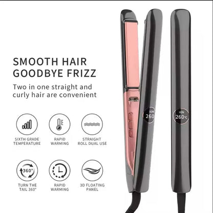Professional Flat Iron Negative Ion Ceramic Hair Straightener Electric Fast Heat-Up Salon Styling Straightener Iron