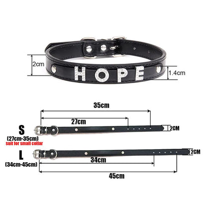 Punk Leather Collar DIY Custom Name Necklace Personalized Letter Angel Queen Choker for Women Men Sexy Cosplay Jewelry Gifts