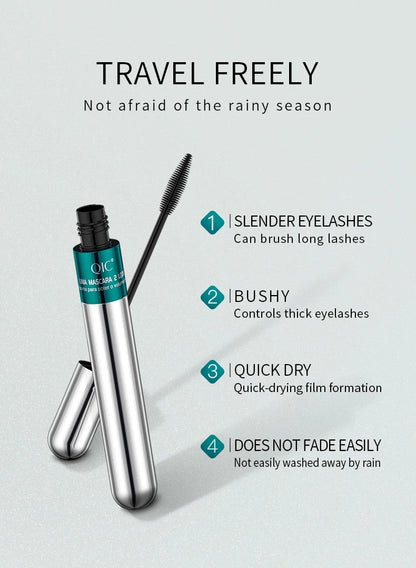 4D Mascara Double Effect Lengthen Curling Thick Eyelash Extension Long Lasting Silk Fiber Eye Lashes Makeup Mascara Cosmetics