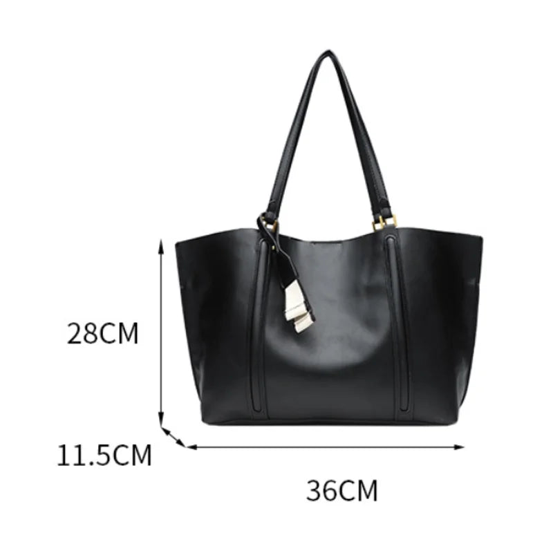 Large Capacity Tote Bag Luxury Designer Women Shoulder Bag Pu Leather Bucket Bags For Women Handbags And Purses New 2026 Shopper