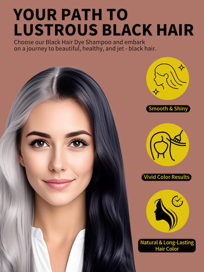 500ml Black Dyed Shampoo Instant Dye Covers Natural Gray Hair Shampoo Black Hair Dye Herbal Ginseng Ginger White Hair Dyed Black