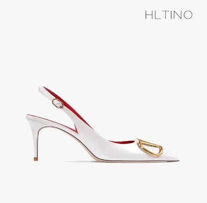 HLTINO Fahion Slingback Black Comfortable Women Summer Shoes Very High Heel Sandals 2025 Trend for Wedding Party Dress