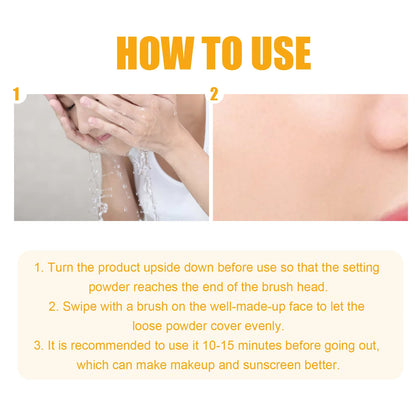 Sunscreen Loose Powder Sunblock Skin Protective Invisible Pore Solar Blocker Lasting Oil Control Light Waterproof Setting Powder