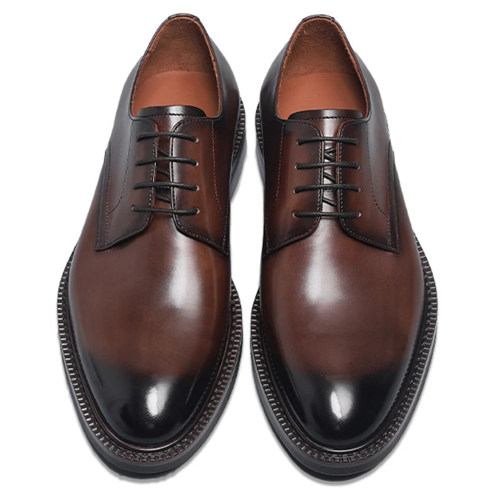 High Quality Men's Oxford Shoes Genuine Leather Office Derby Dress Shoes for Business Casual Wear