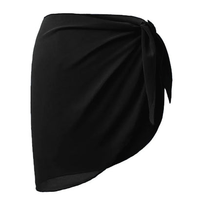 Women Short Sarong Skirt Chiffon Beach Coverup Scarf Wrap For Swimsuit Cover Short Beach Wear