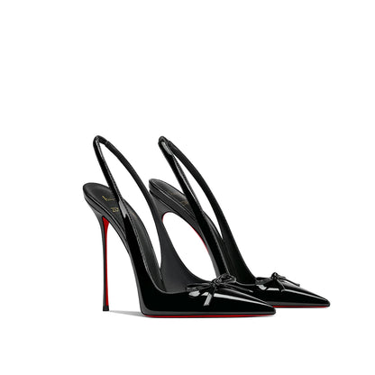 2025 Spring New Women's High Heels Black Patent Leather Pointed Stiletto Fashion Trend Women's Shoes