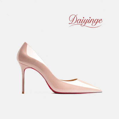 High Heels For Woman 2026 Trend New Leather Luxury Red Shiny Bottom Pointed Toe Stiletto Pumps 12cm Sexy Comfortable Party Shoes